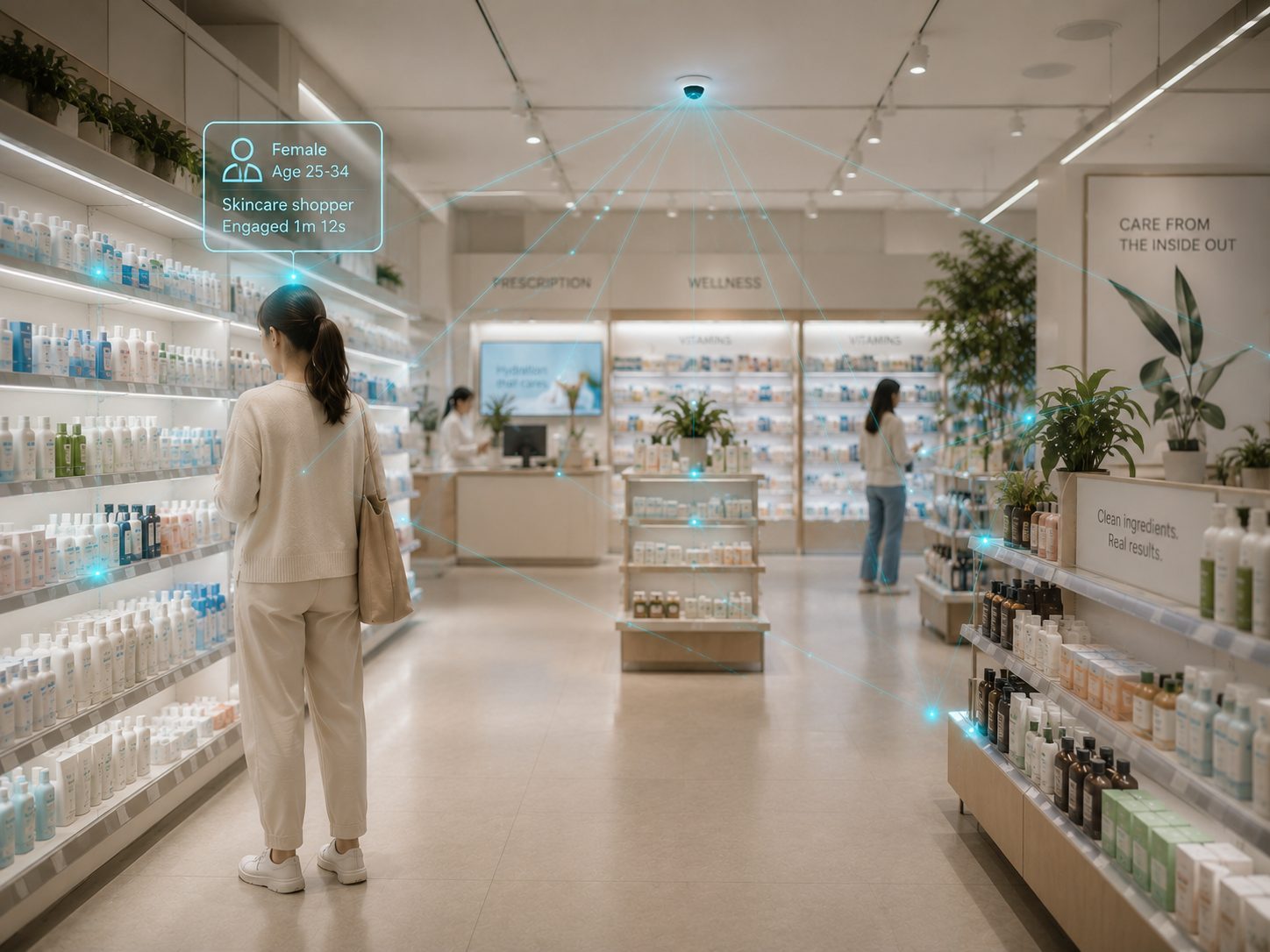 Entorno de retail de farmacia y salud con la capa de inteligencia de Bon al descubierto